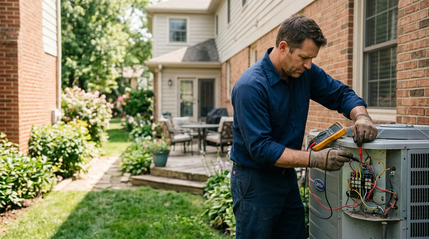 HVAC technician working near New Hudson, MI